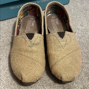 Tom’s burlap slip on shoes sz 8 women’s